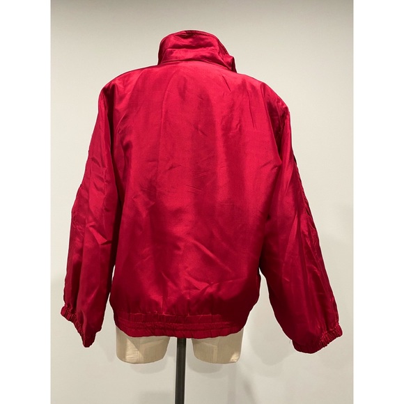 Vintage Lightweight Red Silk Bomber Jacket Size PP - Picture 2 of 9